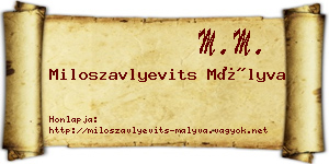 Miloszavlyevits Mályva névjegykártya